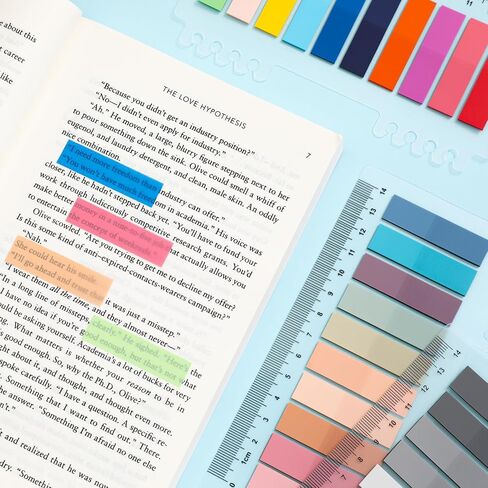 2000 قطعة من عروات الكتب، عروات لاصقة ملونة من موراندي، ملاحظات لاصقة شفافة، ملصقات مؤشرة بقاعدة مرنة، علامات صفحة شفافة للكتب التوضيحية، مستلزمات مدرسية جمالية لطيفة، 1.7 * 0.43 بوصة in Kuwait