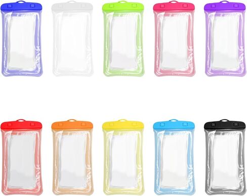 10 قطع من حقيبة الهاتف العالمية الفاخرة المقاومة للماء من Worukio وواقي حامل خلوي شفاف مع حبل قصير in Kuwait