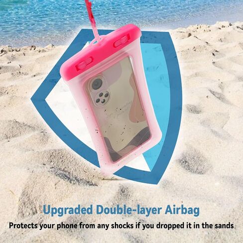 10 قطع من حقيبة الهاتف العالمية الفاخرة المقاومة للماء من Worukio وواقي حامل خلوي شفاف مع حبل قصير in Kuwait