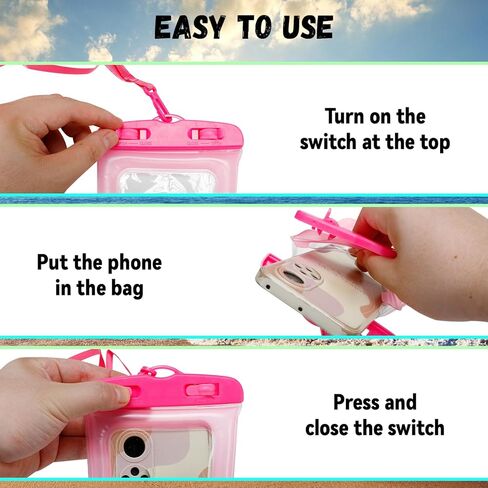 10 قطع من حقيبة الهاتف العالمية الفاخرة المقاومة للماء من Worukio وواقي حامل خلوي شفاف مع حبل قصير in Kuwait