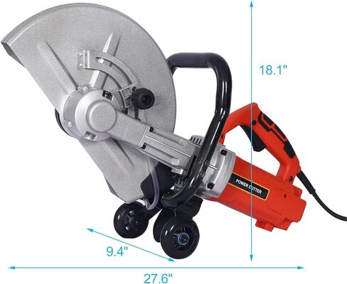 Miscoos الكهربائية 14 "قطع المنشار الرطب/الجاف منشار الخرسانة القاطع دليل الأسطوانة مع مرفق خط المياه 3000 واط بدون شفرة in Kuwait