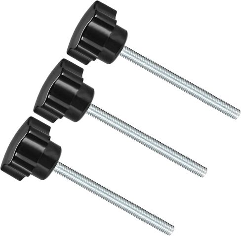 مقابض CoCud Star Clamping، M6 × 70 مم رأس ذكر 30 مم، مقابض يدوية برغي إبهام بلاستيكي، مسمار ملولب أسود - (التطبيقات: لآلات المخرطة)، 3 قطع in Kuwait