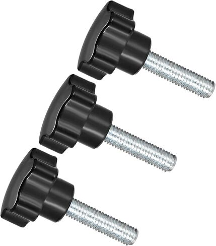 مقابض CoCud Star Clamping، M6 × 70 مم رأس ذكر 30 مم، مقابض يدوية برغي إبهام بلاستيكي، مسمار ملولب أسود - (التطبيقات: لآلات المخرطة)، 3 قطع in Kuwait