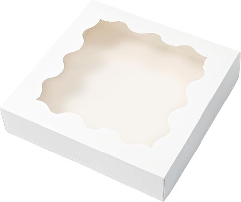 Biocorpla 20-Pack Pie Boxes 9x9x2.5 inches, Bakery Boxes with Window, White Donut Boxes, Strawberry Boxes, Auto-Popup Treat Boxes, Cookie Boxes, Dessert Boxes for Pies, Muffins, Donuts and Pastries in Saudi Arabia