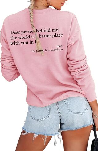FCYOSO You Are Enough Sweatshirt Women Dear Person Behind Me Grahic Print Pullover Top in Saudi Arabia
