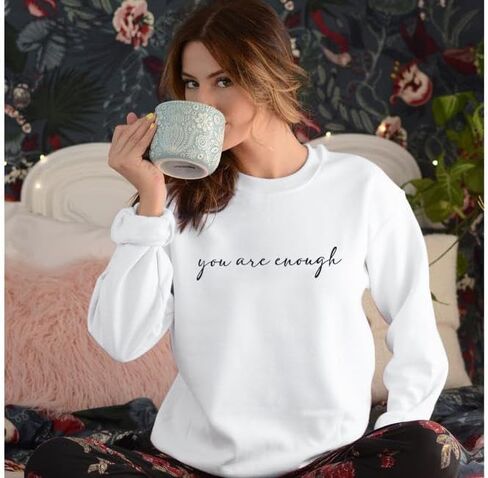FCYOSO You Are Enough Sweatshirt Women Dear Person Behind Me Grahic Print Pullover Top in Saudi Arabia