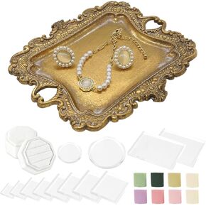 Vintage Gold Jewelry Trays - Small Ring Holder Jewelry Dish, Antique Trinket Dish, Decorative Key Plate, Birthday & Wedding Gifts for Women, Room Wedding Decor in Kuwait