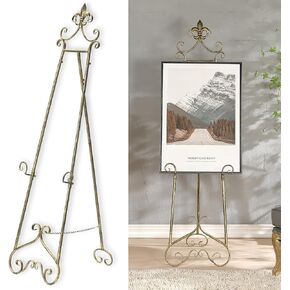 6 "6" G Gold Easel Stand for Sign ، شاشة معدنية كبيرة قابلة للتعديل تقف لعرض صور ملصق زفاف الصور التي تعرض مع دعم السلسلة in Kuwait