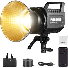 NEEWER 600W LED Studio Video Light 2.4G/APP Control 87100Lux/1m، 2700K-6500K Bi Color COB إضاءة مستمرة مع CRI95+، 12 مشهد، Bowens Mount Light Spotlight لتدفق تسجيل التصوير الفوتوغرافي، FS600B in Kuwait
