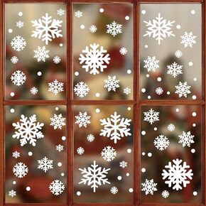 Christmas Window Decorations - 8 Sheets 396Pcs Removable Window Clings with Santa Gnomes Snowflakes, Festive Stickers for Christmas Decorations Indoor & Holiday Home Shop Decor in Kuwait