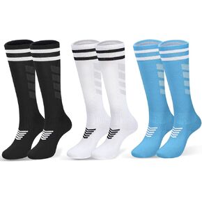 6 Pairs Kids Soccer Stretchy Knee High Tube Socks Colorful Football Athletic Team Socks for Boys Girls in Saudi Arabia