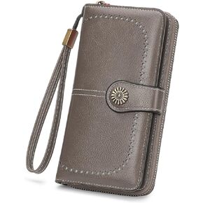 محفظة للنساء بطاقة الائتمان الجلدية مع حامل حظر RFID محفظة القابض معصم Bifold in Kuwait