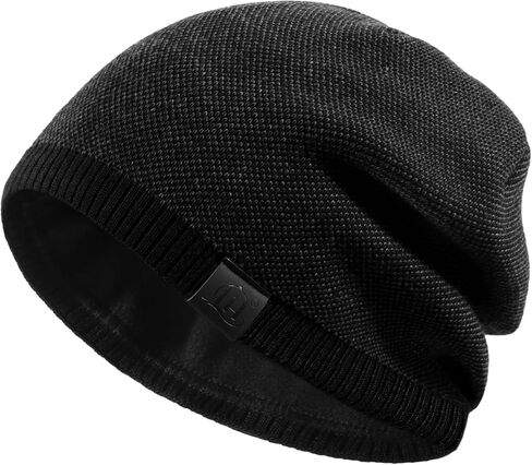 Lvaiz Mens Warm Knit Beanie Cozy Fleece Lined Winter Hat Soft Skull Cap for Women Unisex Windproof Cuffed Cap in Kuwait