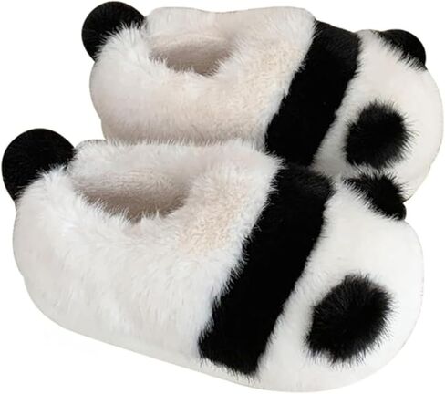 Panda Animal Slippers for Women and Men Plush Winter House Slippers with Backs for Indoor and Outdoor in Kuwait