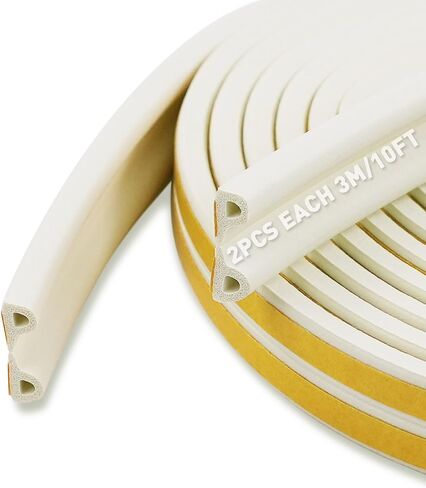 BIGTEETH Weather Stripping Door,D-Shape Rubber Door Seal Strip,Weather Stripping Door Seal Strip,Self-Adhesive Window Seal Strip (Brown) in Saudi Arabia
