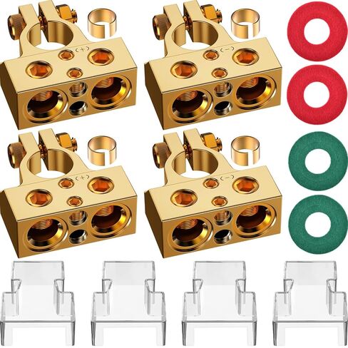 Battery Terminal Connectors, 0/2/4/6/8/10 AWG Battery Terminals, Heavy Duty Car Battery Terminal, Top Post Multiple in Kuwait
