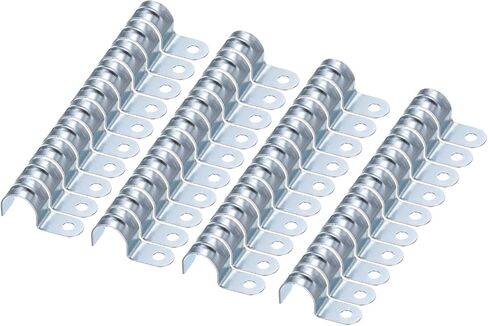 HARFINGTON 50 قطعة مشبك قناة، حزام EMT بفتحة واحدة، مشبك أنبوب أنبوب U، قطر أنبوب 25 مم 1 بوصة، شريط أنبوب صلب بفتحة 8 مم 5/16 بوصة، دعامة على شكل حرف U لتثبيت سلك سلك خرطوم الأنبوب in Kuwait