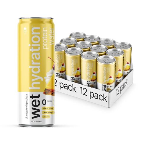 Wet Hydration Functional Hydration Beverage + Antioxidants, Electrolyte Drink, Gluten Free and Sugar Free Electrolytes with Aloe Vera Juice & Vitamin D, Flavored Water Drinks, Peach Pineapple, 12 Pack in Saudi Arabia