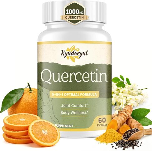 Liposomal Quercetin 1000mg with Turmeric, Grape Seed & Non-Acidic Vitamin C – Vegan – 60 Softgels in Saudi Arabia