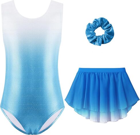 Zaclotre Gymnastics Leotards for Girls Sparkly Sleeveless Ballet Dance Dress Outfit Combo with Removable Skirt in Saudi Arabia