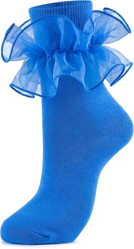 Dicry Socks for Women Big Ruffle Socks with Turn Cuff and Double Lace in Kuwait