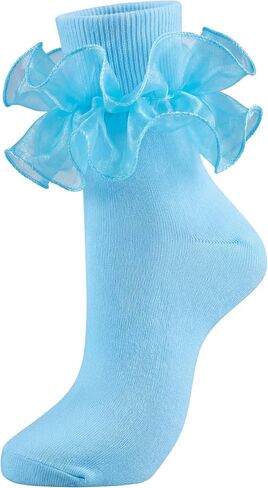 Dicry Socks for Women Big Ruffle Socks with Turn Cuff and Double Lace in Kuwait