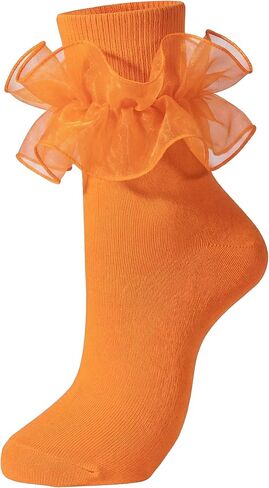 Dicry Socks for Women Big Ruffle Socks with Turn Cuff and Double Lace in Kuwait