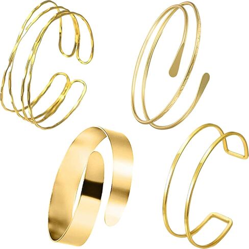 4-8pcs أصفاد الأصفاد للنساء للنساء سوار الكفة الذهب الذهب in Kuwait