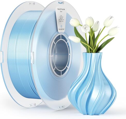 Silk PLA Filament 1.75mm Metal Silver Gray 3D Printer Filament Silk Shiny Glossy Surface,1kg Spool (2.2lbs),Fit Most FDM Printer, Non-Tangling,Clog-Free in Saudi Arabia