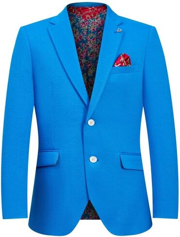 Elie Balleh Men’s Solid Blazer and Sports Coat, Premium Stylish & Comfortable with Natural Stretch, Distinctive Design, White Large in Kuwait