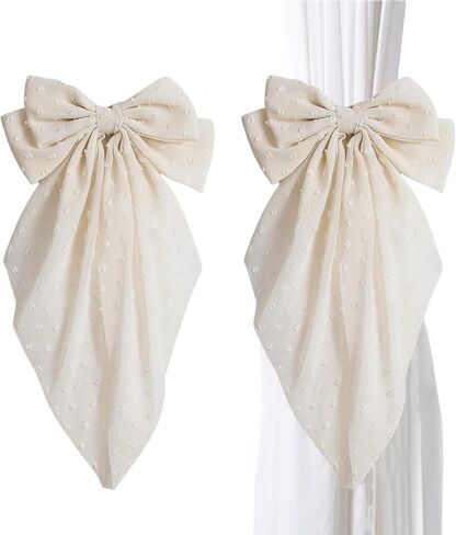 Bow Curtain Tiebacks, 2Pcs Beautiful Decoration Curtain Strap, Lace Rope Curtain Tiebacks YueLvoe for Home Bedroom Offices Dining Rooms Wedding Party Decoration (Pink) in Saudi Arabia