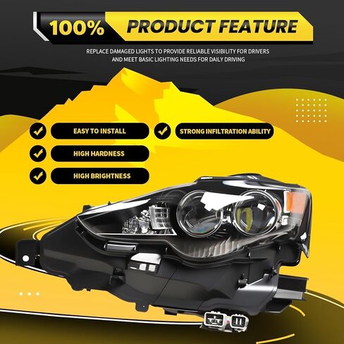 Left Headlights Compatible with 2014-2016 IS250 IS200T IS300 IS350 Replace 8118553750 8118553751 in Saudi Arabia