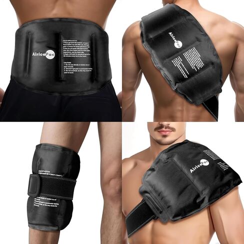 Large Ice Pack for Injuries Reusable Gel for Lower Back, Cold Packs Wrap for Shoulder, Knee, Elbow, Hip, Leg, Soft Cold Compress,16 × 9" in Kuwait