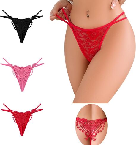 G-string thongs للنساء مثير الدانتيل صفيق سراويل داخلية ملابس داخلية Lingerie Tangas Low Rise Broks t مرة أخرى in Saudi Arabia