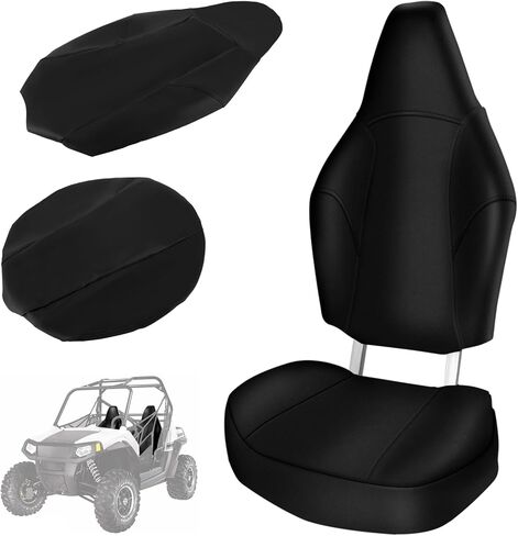 Seat Cover Replacement Compatible with Polaris RZR 570 2012-2018, Polaris RZR 800 2008-2014, Polaris RZR 900 2011-2014, Heavy Duty Leather Seat Cover Replacement, Black and Gray in Saudi Arabia