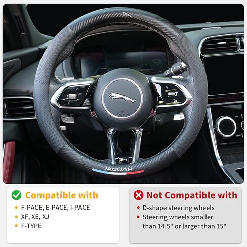 Carbon Fiber Leather Steering Wheel Cover for Infiniti G35 G37 Q50 Q60 QX50 QX60 QX70 FX35 FX37 FX50 M35 M37 M56, 14.5''-15" Non-Slip Breathable PU Leather Infiniti Interior Accessories in Saudi Arabia