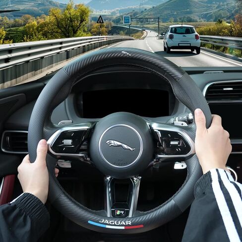 Carbon Fiber Leather Steering Wheel Cover for Infiniti G35 G37 Q50 Q60 QX50 QX60 QX70 FX35 FX37 FX50 M35 M37 M56, 14.5''-15" Non-Slip Breathable PU Leather Infiniti Interior Accessories in Saudi Arabia