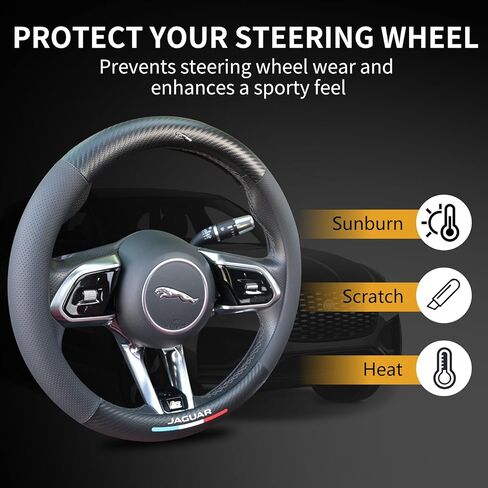 Carbon Fiber Leather Steering Wheel Cover for Infiniti G35 G37 Q50 Q60 QX50 QX60 QX70 FX35 FX37 FX50 M35 M37 M56, 14.5''-15" Non-Slip Breathable PU Leather Infiniti Interior Accessories in Saudi Arabia