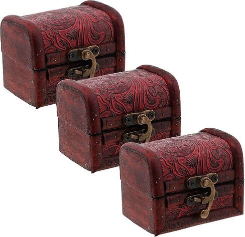 مجموعة SandT Collection مكونة من ثلاثة صناديق حلية خشبية للتذكار بحجم 3 بوصات - ورقة شجر in Kuwait