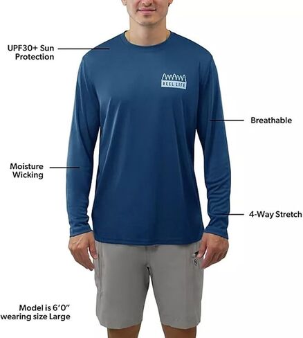 Reel Life Men Sun Defender Long Sleeve UV T-Shirt in Saudi Arabia