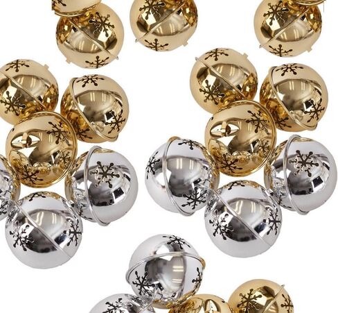 Pack of 4 Rusty Tin Christmas Jingle Bells with Homespun Hanger by Factory Direct Craft - Rustic Metal Holiday Sleigh Bells for Christmas Decorations (3-1/2 Inch) in Saudi Arabia
