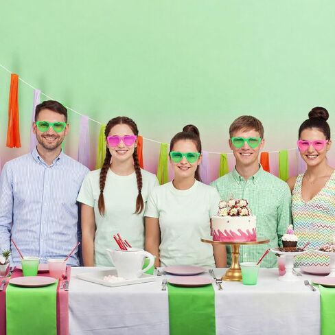 Flutesan 24 أزواج Witch Party Heart Sunglasses Props لصالح النظارات الشمسية الوردي والأخضر مع شكر هدية بطاقة لصالح حفل عيد الميلاد إكسسوارات الزي in Saudi Arabia