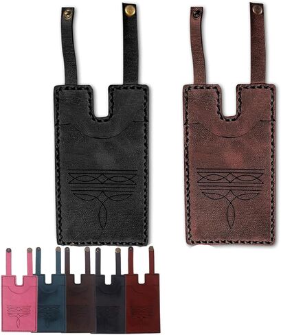 Western Boot Wallet with Snap Strap for Women, 2026 Fashion Handcrafted Leather Wallet Boot Credit Card Holder Carry All Small Wallets (Black+Light Brown) in Kuwait