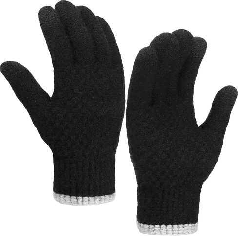 Winter Touchscreen Gloves for Men - Thermal Soft Knit Gloves for Running, Driving and Hiking in Kuwait
