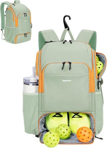 حقيبة SportsNew Pickleball ، حقيبة ظهر للمخلل للماء للنساء للنساء مع مقصورة الأحذية وخطاف السياج ، براءة اختراع سوداء معلقة in Kuwait