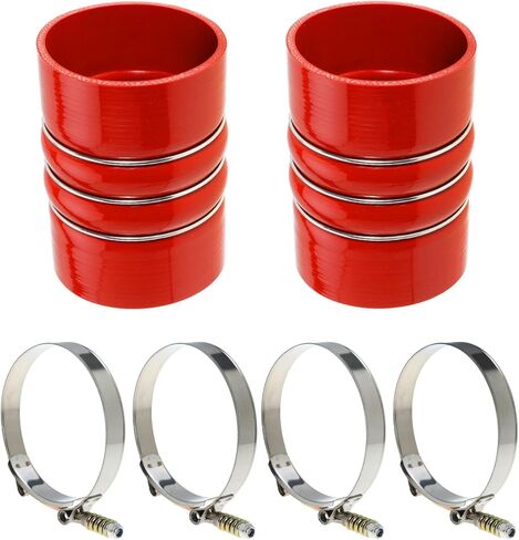 3 بوصة شحن السيليكون شحن برودة بخراطيم البرودة بمجموعة 3 "× 6" مع T الترباس المشبك الأحمر 4pcs in Kuwait