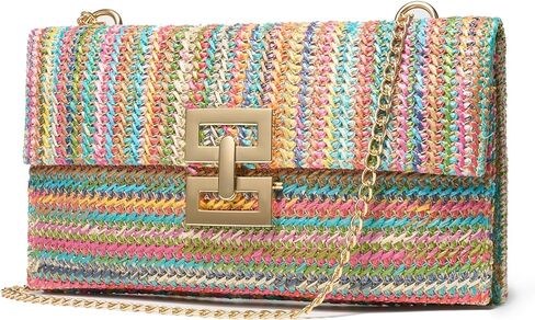SWEETV CHUNLI Straw Purse Woven Beach Bag Summer Clutch Purse Boho Crossbody Bags for Women Small Raffia Shoulder Bag in Saudi Arabia