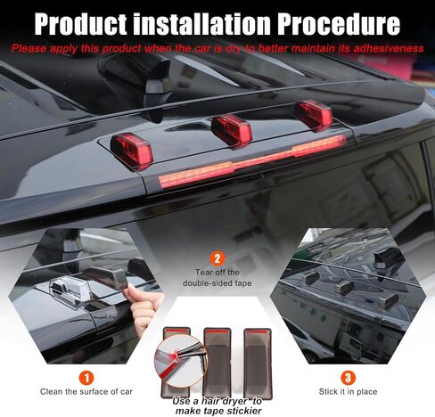 للاصطدامات Hummer EV SUV SUV Lear Tail Roof Lights Top Lights Lights for 2024 2025+ Hummer EV SUV SUV Leat Top Roof Light Lens Smoked Cover Cover (SUV/3pcs) in Saudi Arabia