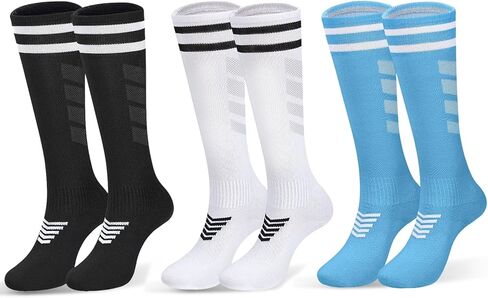 6 Pairs Kids Soccer Stretchy Knee High Tube Socks Colorful Football Athletic Team Socks for Boys Girls in Saudi Arabia