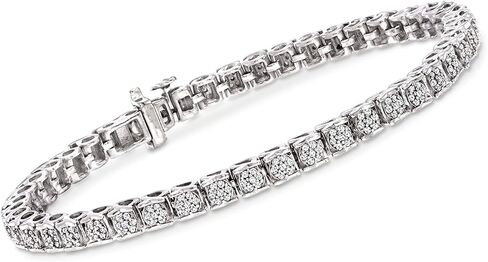 Ross-Simons 1.00 CT. T.W. سوار تنس الكتلة الماس في الفضة الإسترليني in Saudi Arabia